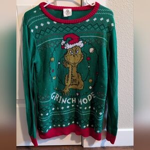 Kids XL Grinch mode Christmas sweater